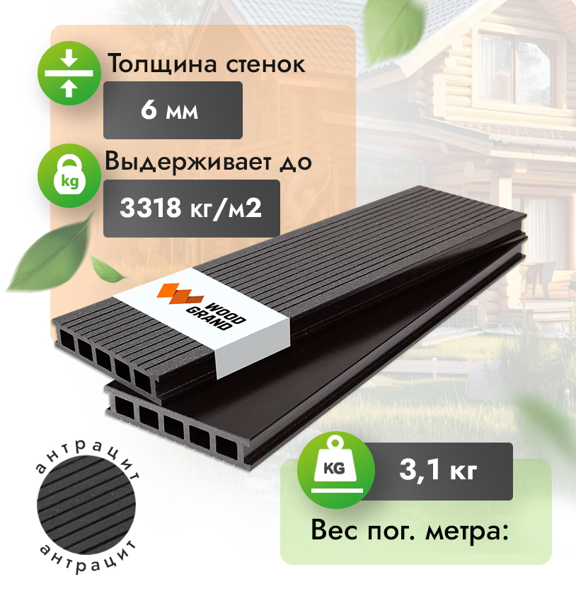 Террасная доска 150х28 мм - Венге
